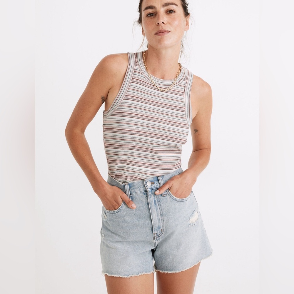 Madewell Brightside Tank Top in Wasson Stripe Size M